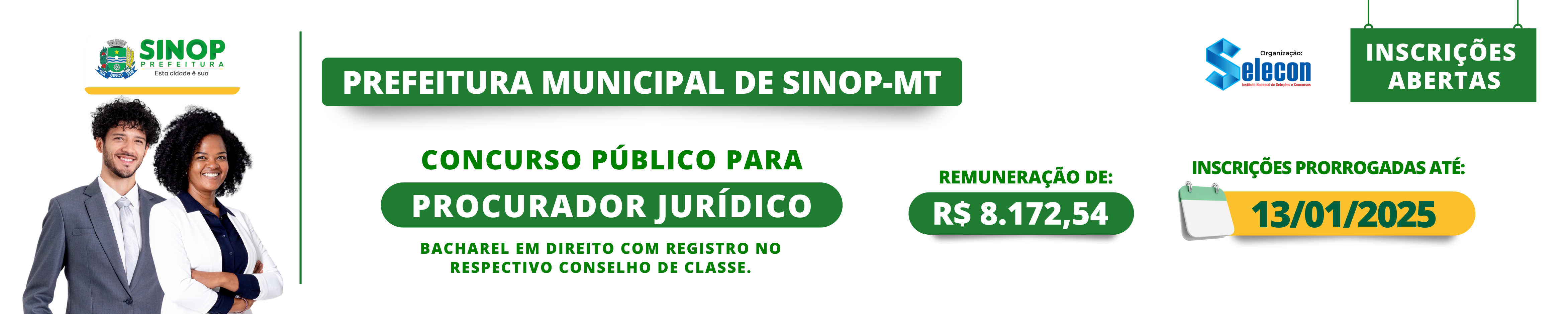 SINOP - PROCURADOR - INSCRIÇÕES ABERTAS